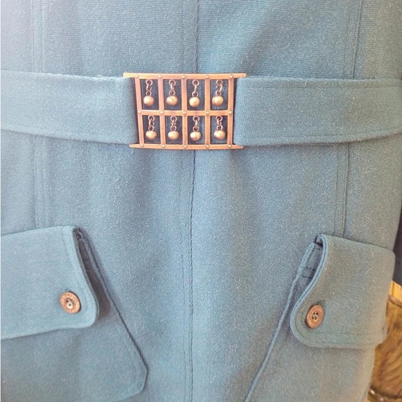 Vintage1960 Handmade Wool dress drop waist belt Bust 36"Waist 32" Hips … - Picture 4 of 4